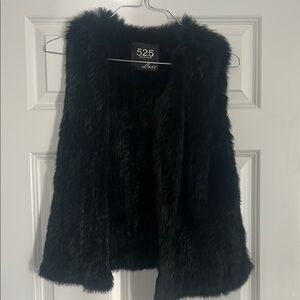 525 America Black Faux Fur Vest